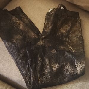 Code Bleu Brown Snake Print Trousers